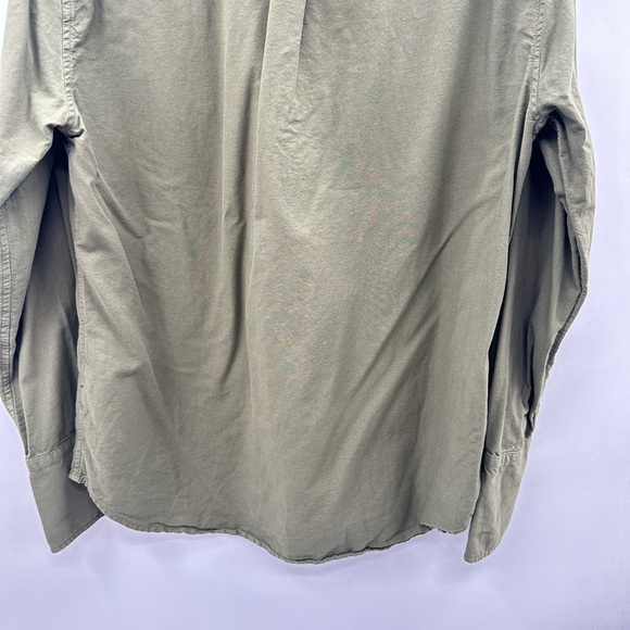 ALEX MILL organic cotton miliary green button long sleeve boho grunge blouse XL - Picture 12 of 15